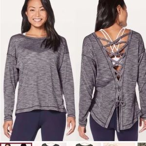LULULEMON back lace up long sleeve t